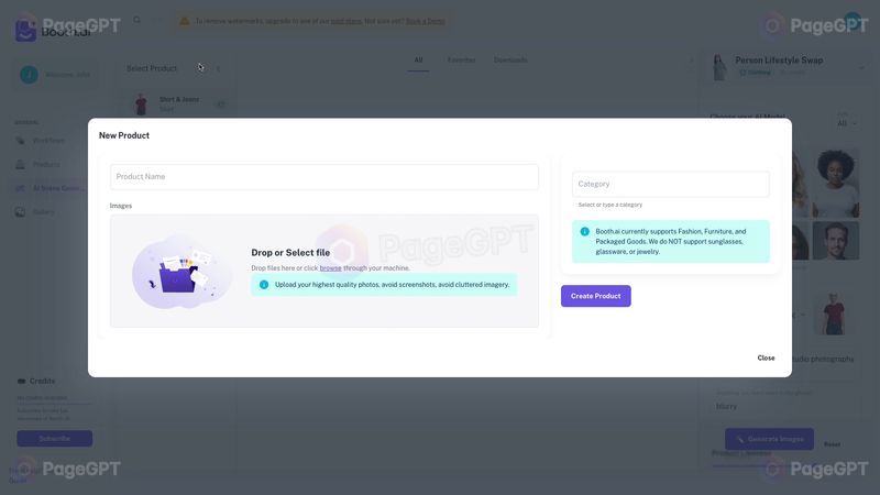 Booth.ai screenshot Add Product