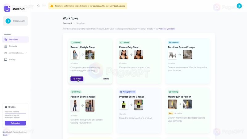 Booth.ai screenshot Dashboard