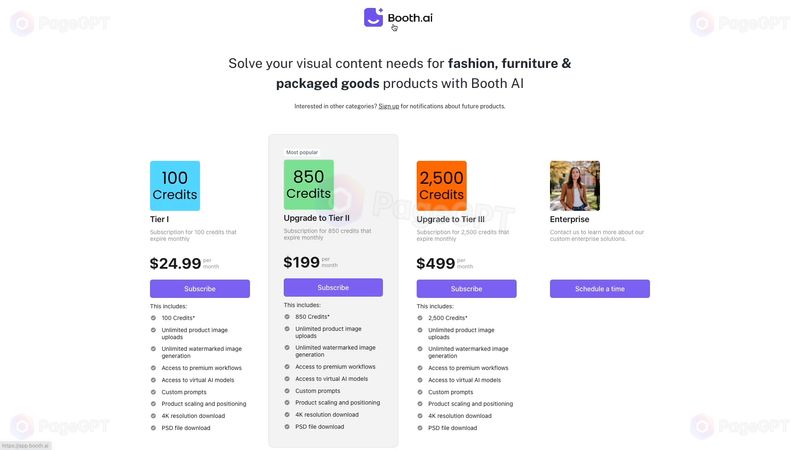 Booth.ai screenshot Pricing