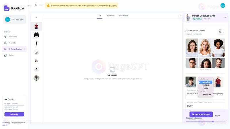 Booth.ai screenshot Wearing