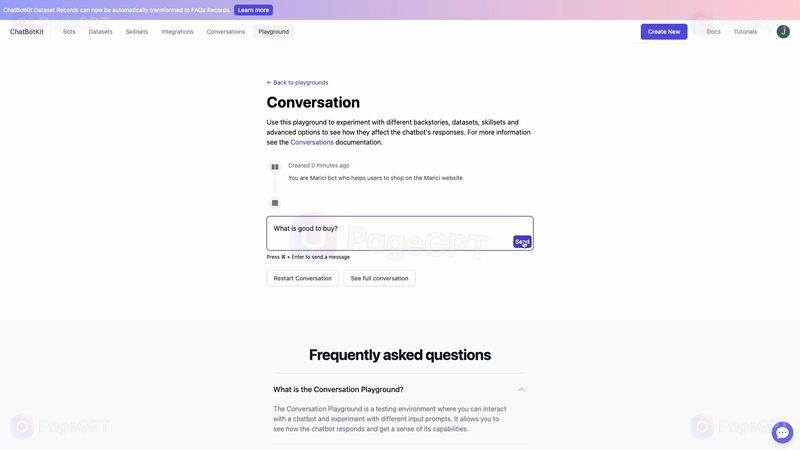 ChatBotKit screenshot Convo 2