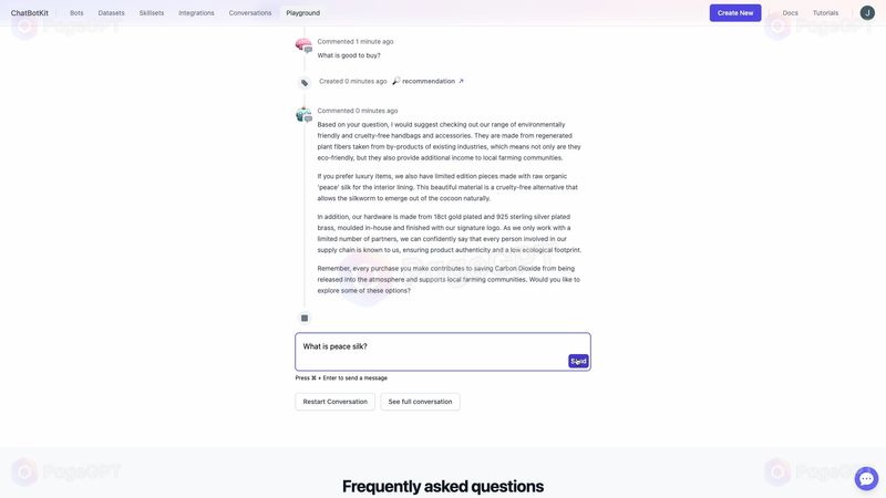 ChatBotKit screenshot Convo 4