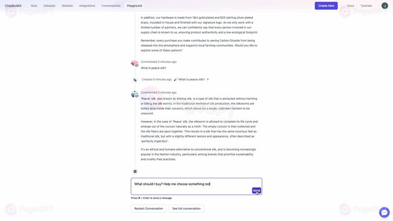 ChatBotKit screenshot Convo 5