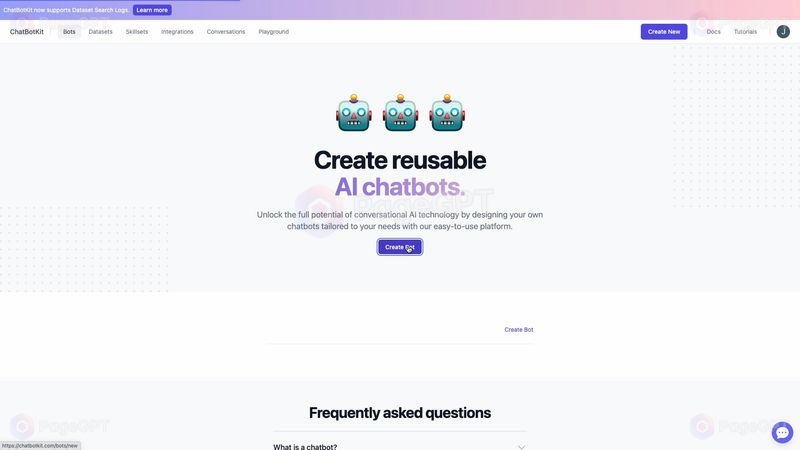 ChatBotKit screenshot Create 1