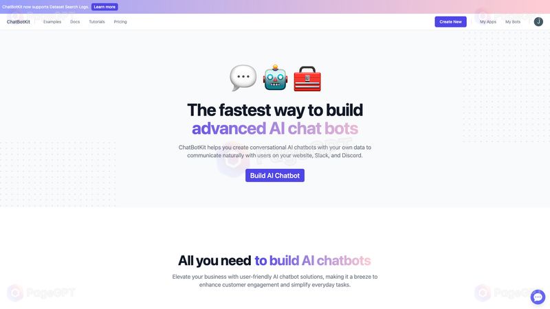 ChatBotKit screenshot Homepage