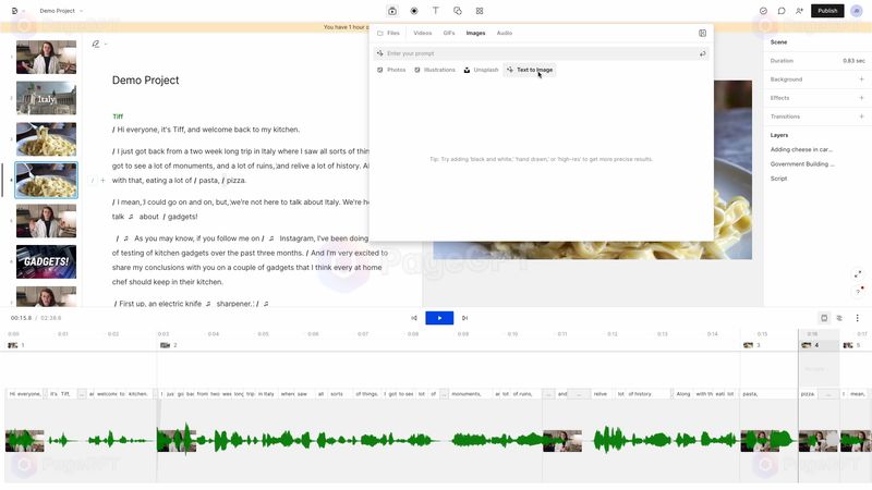 Descript screenshot Custom Image