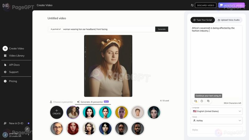 D-ID screenshot Ai