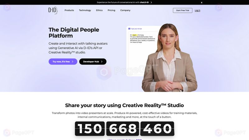 D-ID screenshot Homepage