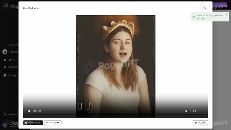 D-ID screenshot Vid 1