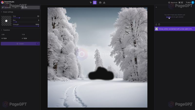 DreamStudio screenshot Add Dream