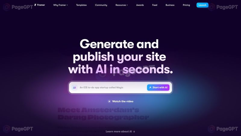 Framer screenshot Homepage