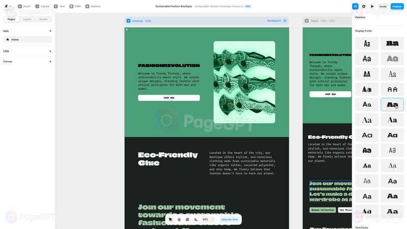 Framer screenshot Result 4