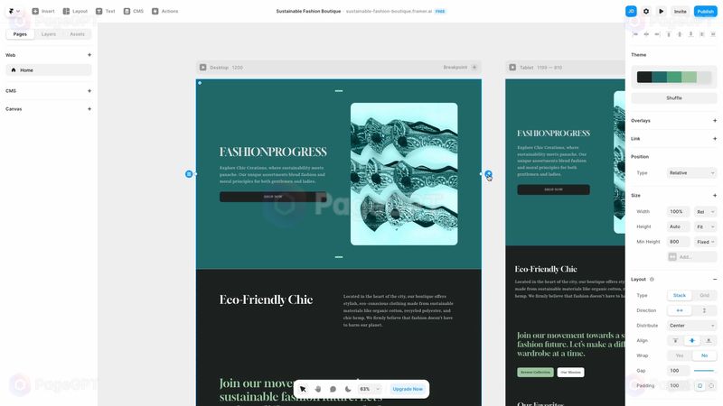 Framer screenshot Style