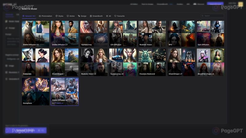 Getimg.ai screenshot Choose Model