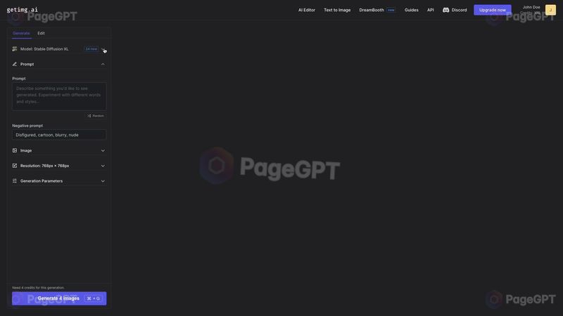 Getimg.ai screenshot Image Gen