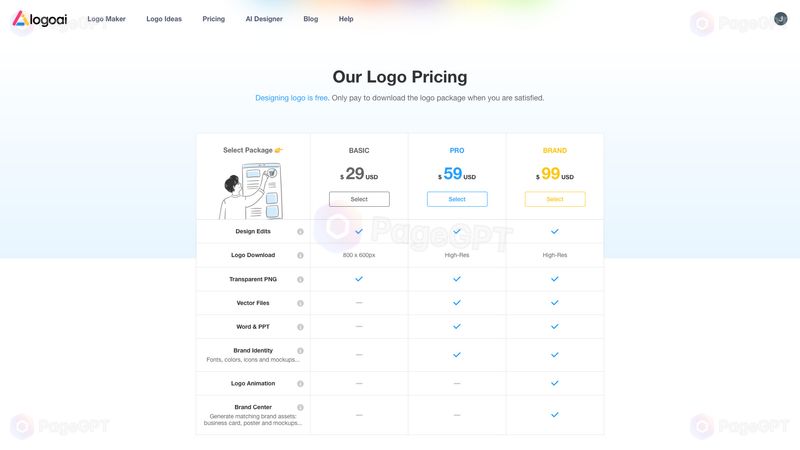 Logoai screenshot Pricing