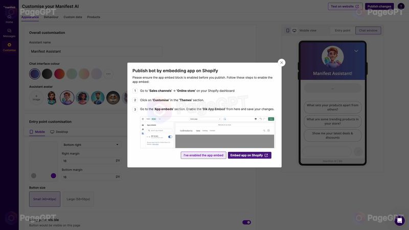 Manifest screenshot Enable