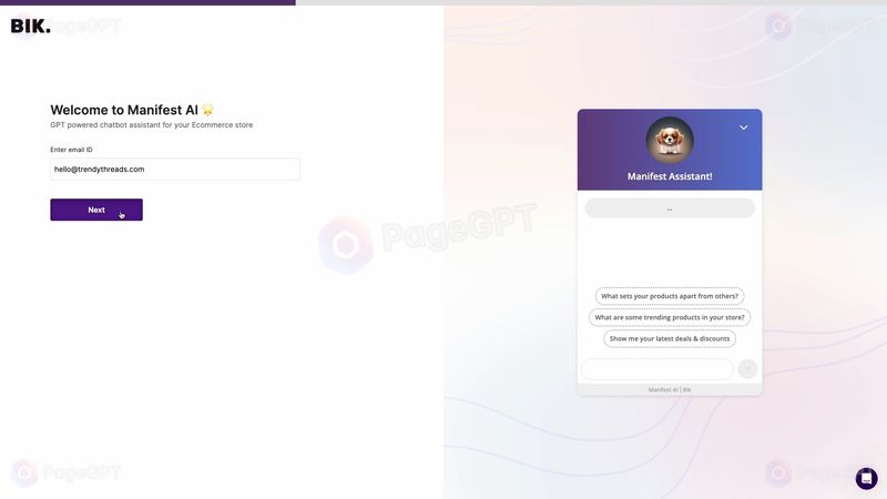 Manifest screenshot Start 1