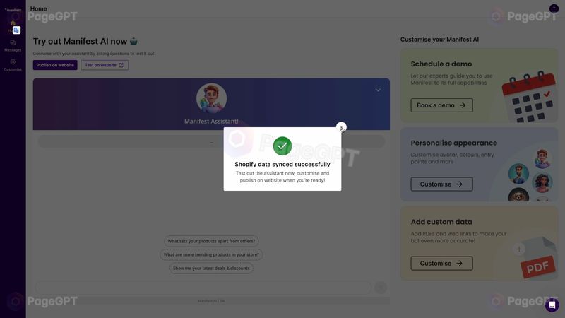 Manifest screenshot Synced