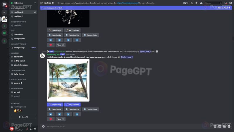 Midjourney screenshot Upscaled