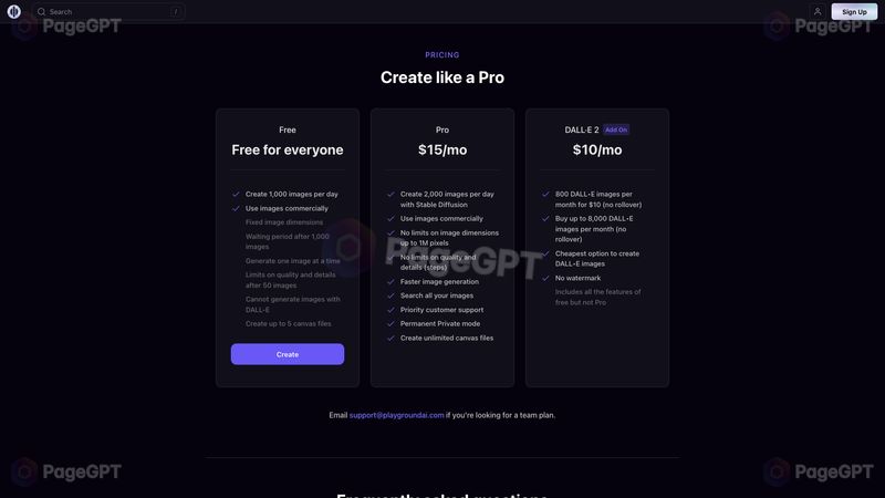 Playground AI screenshot Pricing