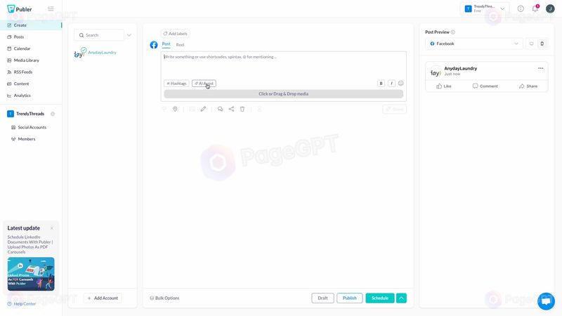 Publer screenshot Assist