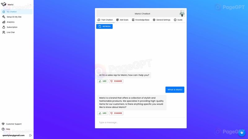 Seashore.ai screenshot Chat 1