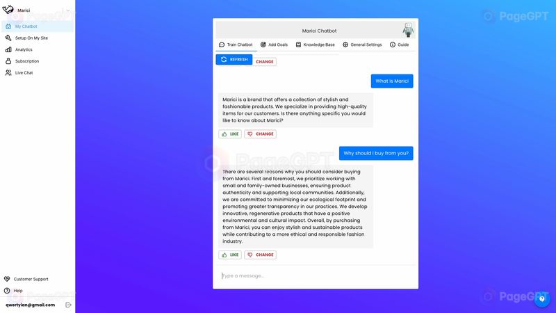 Seashore.ai screenshot Chat 2