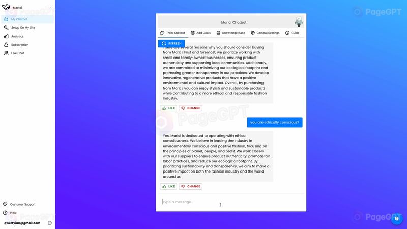 Seashore.ai screenshot Chat 3