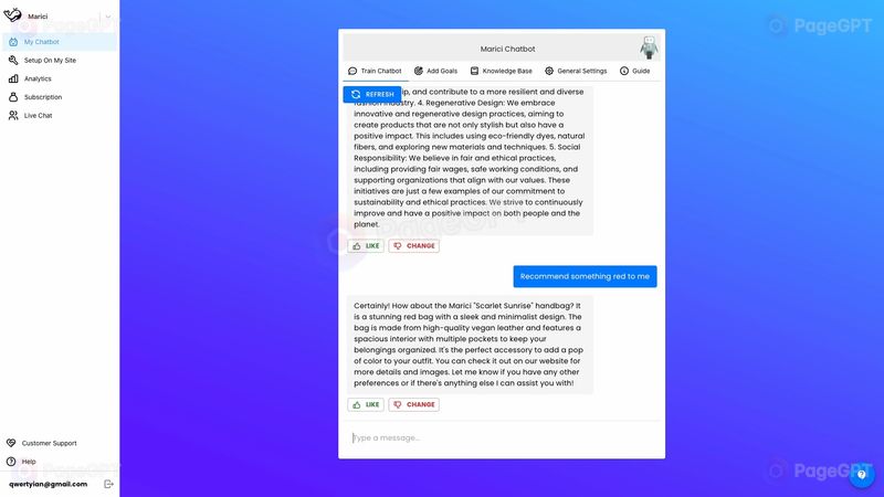 Seashore.ai screenshot Chat 5