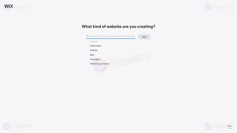 Wix ADI screenshot Create 1