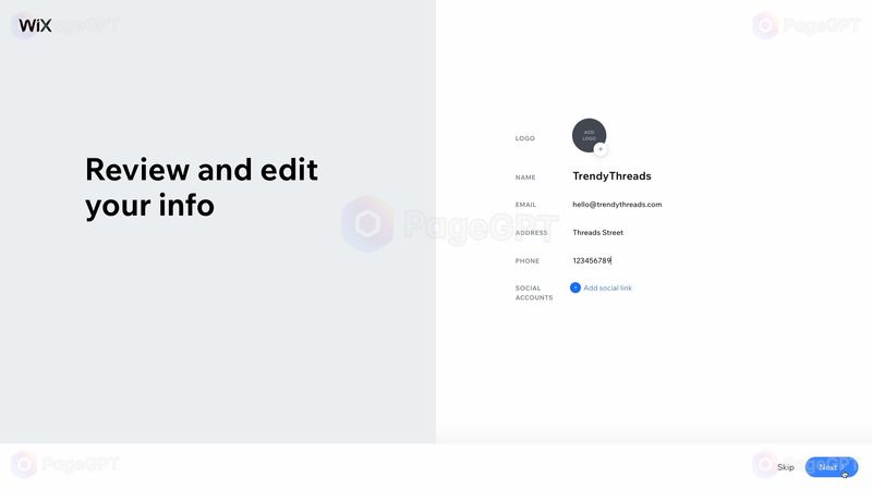 Wix ADI screenshot Create 5
