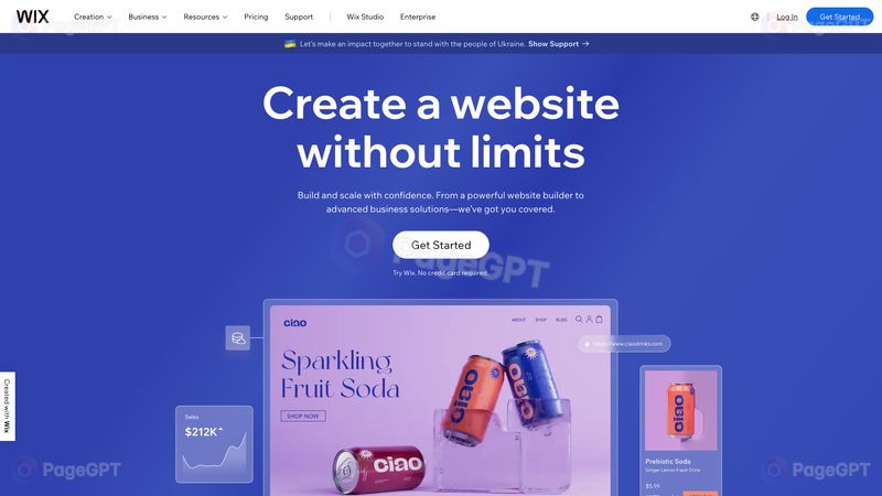 Wix ADI screenshot Homepage