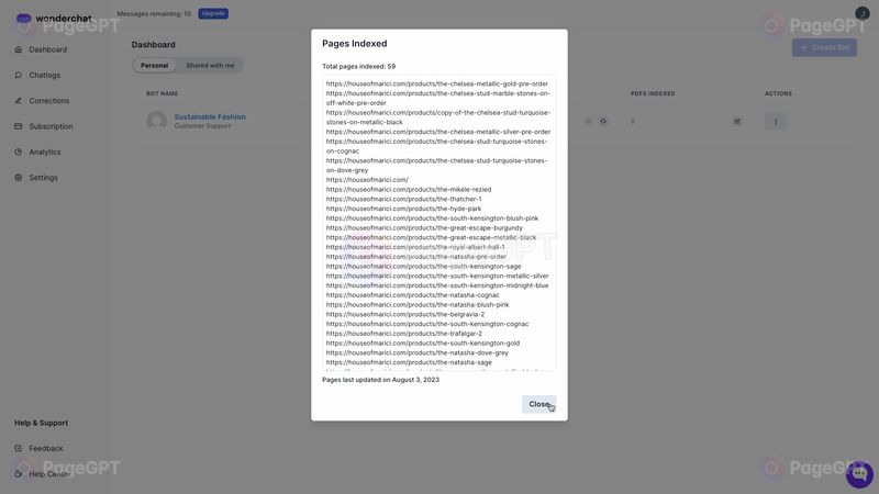 Wonderchat screenshot Crawled 2